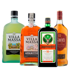 Villa Massa limoncello
of Amaretto fles à 700 ml
of Jägermeister of Grant’s whisky
fles à 1000 ml